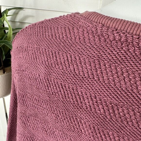 WoolOvers Textured Pullover Sweatshirt Top Pink Cotton Long Sleeve Plus Size XXL - Picture 8 of 12